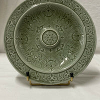 ASSIETTE CÉRAMIQUE ÉMAILLÉE VERT CÉLADON