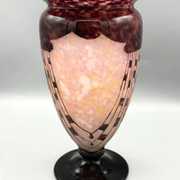 VASE PATE DE VERRE ART DECO "COLLIERS" SCHNEIDER LE VERRE FRANCAIS 1930