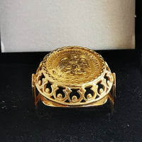 BAGUE EN OR PIÈCE OR 2 PESOS 1945