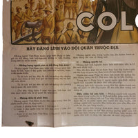 ANCIENNE AFFICHE TROUPES COLONIALES GUERRE INDOCHINE DATE 1939
