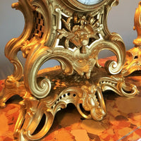 Cartel et Candélabres formant Garniture de Cheminée ou Table Louis XV Napoleon III