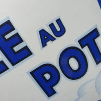 Plaque émaillée originale La Poule au Pot Blanche 1935