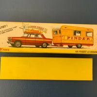 Ancien voiture  Dinky toys France 404 Peugeot et caravane Pinder