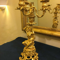 Paire de Candélabres Bougeoirs Louis XV XIXème siècle