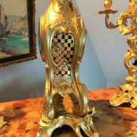 Cartel et Candélabres formant Garniture de Cheminée ou Table Louis XV Napoleon III