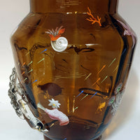 Vase cylindrique en verre émaillé