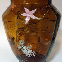 Vase cylindrique en verre émaillé