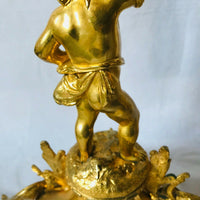 Paire de bougeoirs en bronze doré d'époque NAPOLEON III