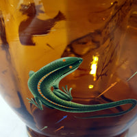 Vase cylindrique en verre émaillé
