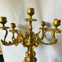 Paire de bougeoirs en bronze doré d'époque NAPOLEON III