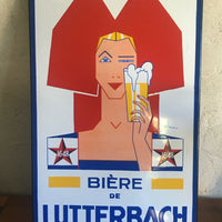 Ancienne plaque émaillée bière de Lutterbach