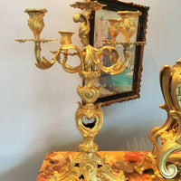Cartel et Candélabres formant Garniture de Cheminée ou Table Louis XV Napoleon III
