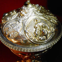 Calice catholique ciboire vermeil argent style Louis XV