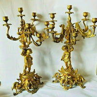 Paire de bougeoirs en bronze doré d'époque NAPOLEON III