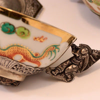 Service à thé argent porcelaine argent 1900