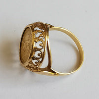 BAGUE EN OR PIÈCE OR 2 PESOS 1945