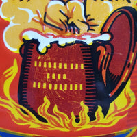 Plaque émaillée originale La Poule au Pot Blanche 1935