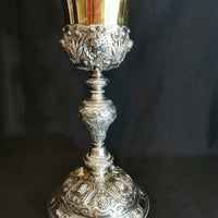 Ancien calice en argent massif et vermeil