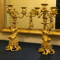 Paire de Candélabres Bougeoirs Louis XV XIXème siècle